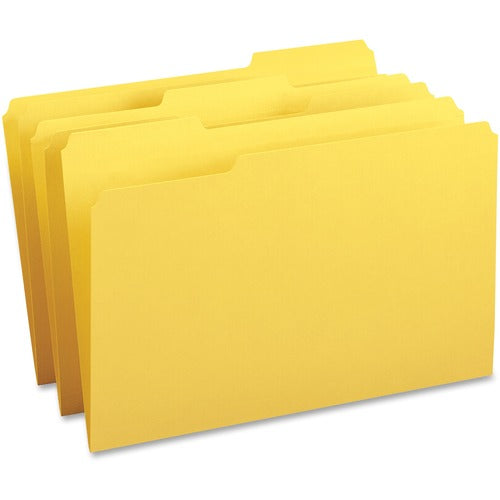 Business Source  File Folders,1/3-Cut Tabs, Legal-size, 100/BX, YW