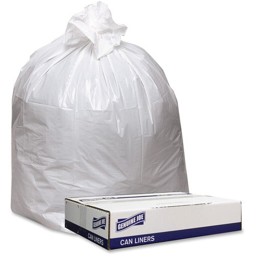 Genuine Joe  Can Liners,Hvy-Dty,0.9mil,31-33 Gal,33"x39",100BG/CT,White-GJO3339W