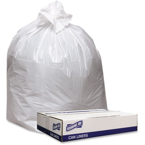Genuine Joe  Can Liners,Hvy-Dty,0.9mil,40-45 Gal,40"x46",100BG/CT,White-GJO4046W