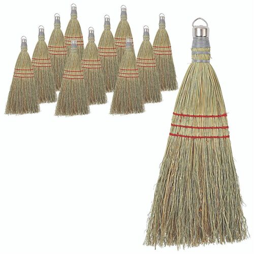 Genuine Joe  Whisk Broom, Metal Cap, Hang-Up Ring, 12/CT, Natural-GJO80161CT
