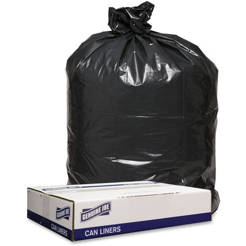 Genuine Joe  Can Liners, 1.2mil, 54-56 Gal, 43"x47", 100BG/CT, Black-GJO98210
