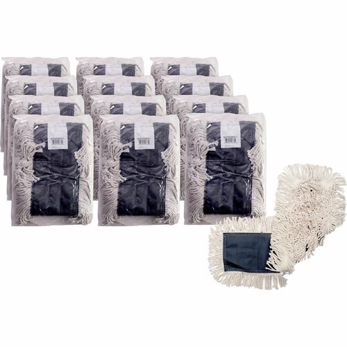Genuine Joe  Dust Mop Refill, Cotton, Disposable, 36"x5", 12/CT, Natural-GJO00365CT