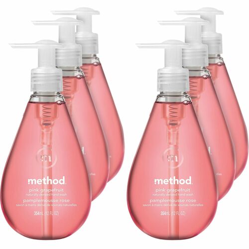 Method Products  Handwash, Gel, Pink Grapefruit, 12oz Pump Bottle, 6/CT, PK