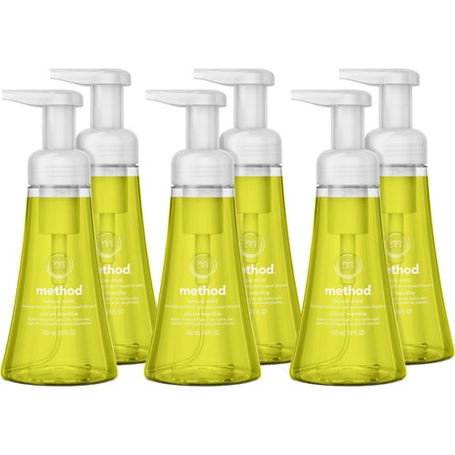 Method Products  Handwash, Foaming, Lemon Mint, 10oz Pump, 6/CT, Yellow