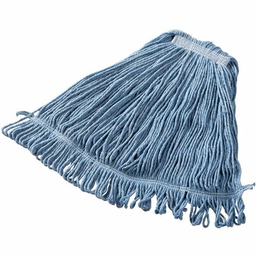 Rubbermaid Commercial Products  Super Stitch Blend Mop, 1" Headband, Large, 6/CT, Blue