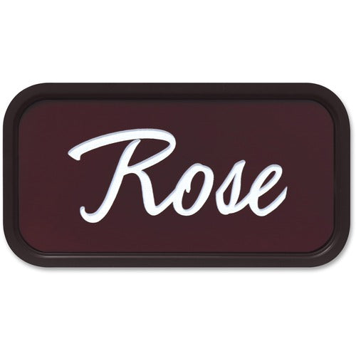 Shachihata Inc  Designer Wall/Door Sign, 2"x4", Brown Frame