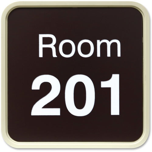 Shachihata Inc  Designer Wall/Door Sign, 4"x4", Almond Frame