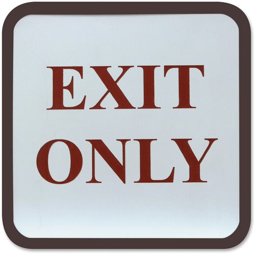 Shachihata Inc  Designer Wall/Door Sign, 4"x4", Brown Frame