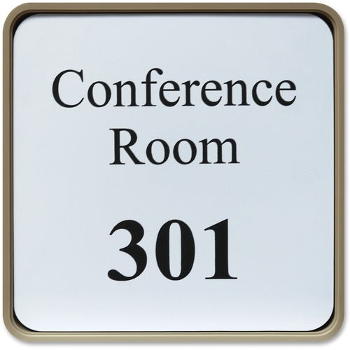 Shachihata Inc  Designer Wall/Door Sign, 6"x6", Almond Frame