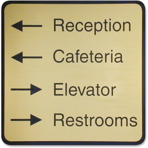 Shachihata Inc  Designer Wall/Door Sign, 8"x8", Black Frame