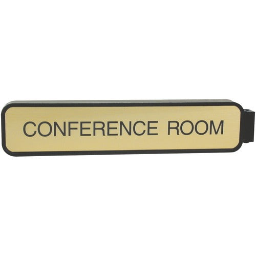 Shachihata Inc  Double-Sided Corridor Sign, 2"x10", Black Frame