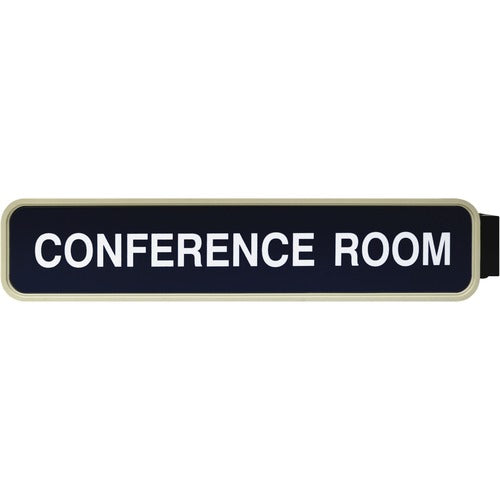 Shachihata Inc  Double-Sided Corridor Sign, 2"x10", Almond Frame