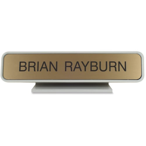 Shachihata Inc  Designer Desk Sign, 2"x10", Gray Frame