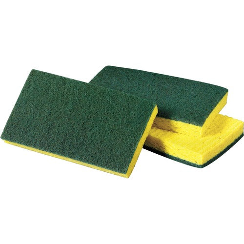 3M  Scrub Sponge,Medium-Duty,6-1/4"x3-1/2",10/PK,6PK/CT,YW/GN