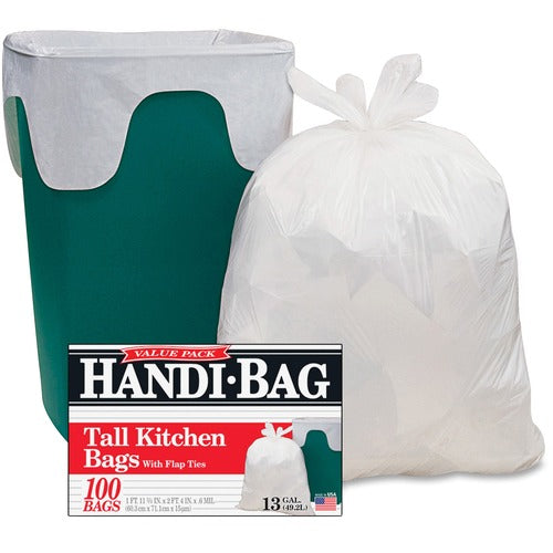 Webster  Trash Bags,13 Gallon, .6 mil,23-1/2"x29",100/BX,6BX/CT,WE