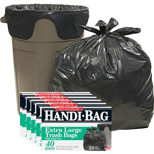Webster  Trash Bags, 33 Gallon, .7 mil, 32"x40",40/BX,6BX/CT,BK