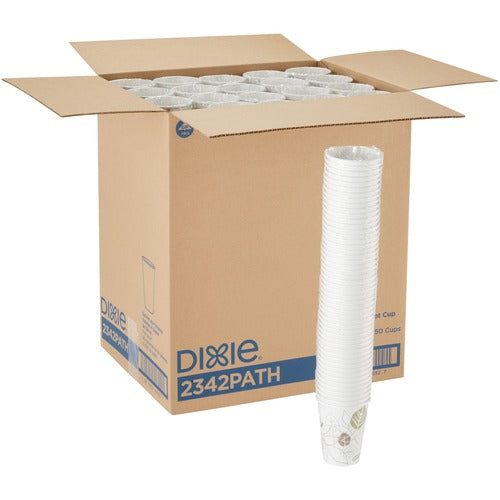 Dixie Foods  Hot Cups, Polylined, 12oz, 50/PK, 20PK/CT, Pathways/White-DXE2342PATHCT