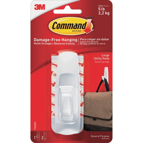 3M  Hooks, Reusable, Command Adhesive, Large, White