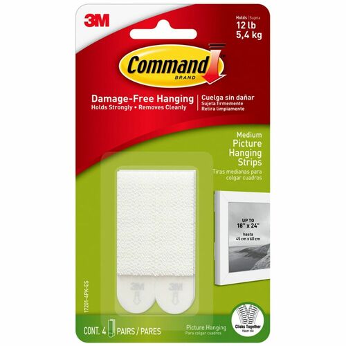 3M  Hanging Strips,f/Med. Picture,Holds 3 lb,2/ST,4 ST/PK,WE