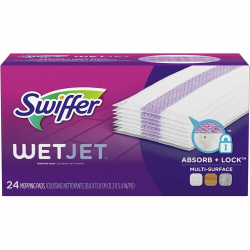 Procter & Gamble Commercial  Mopping Pad Refills, f/Swiffer Wet Jet, 10", 96/CT, White