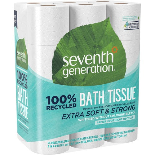 Seventh Generation  Rec Bathroom Tissue, 2-Ply, 240shts, 48 Rolls/CT, White