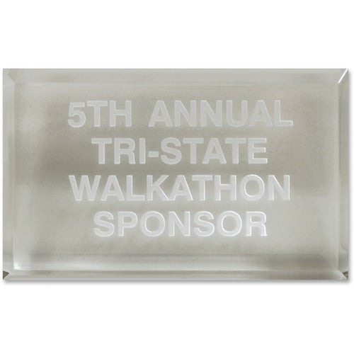 Shachihata Inc  Trinity Paperweight Acrylic Award, 4"x2-1/2", Ast