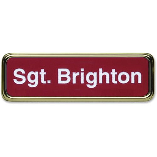 Shachihata Inc  Name Badge, 1"x3", Gold Frame