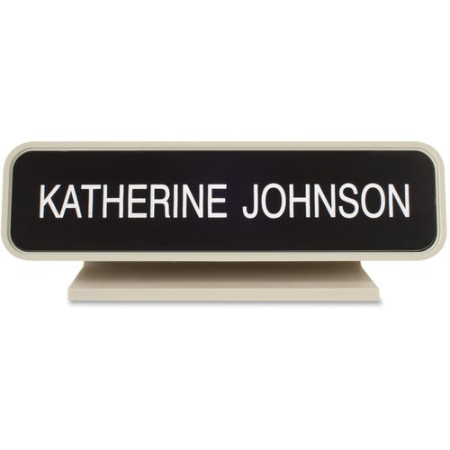 Shachihata Inc  Designer Desk Sign, 2"x8", Almond Frame