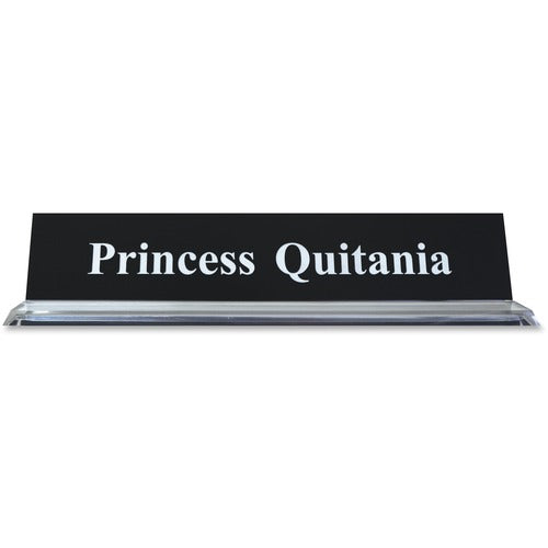 Shachihata Inc  Acrylic Base Desk Sign, 2"x10", Clear Frame