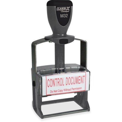 Shachihata Inc  ClassiX Self-Inking Steel Message Stamp, 1"x2-1/4", Ast