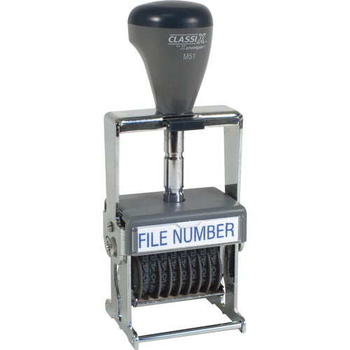 Shachihata Inc  Self-Inking Steel Number Stamp, 1-1/8"x1-5/8", Ast