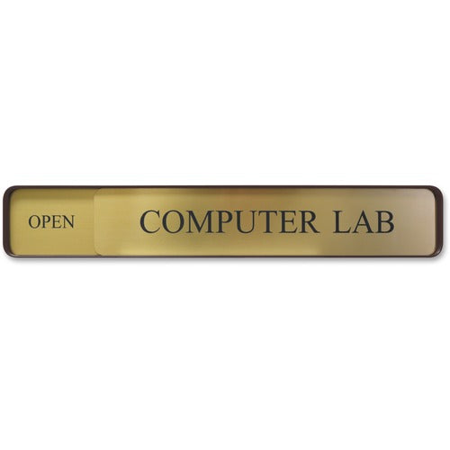 Shachihata Inc  Sign,Wall,Changeable,Customized,Aluminum Frame,2"x13",Bronze