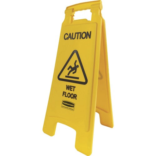 Rubbermaid Commercial Products  Wet Floor Safety Sign, "Caution Wet Floor", 11"x25",6/CT,YW