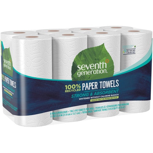 Seventh Generation  Rec Paper Towel, 2-Ply, 156 Sheets, 8RL/PK, 4PK/CT, WE