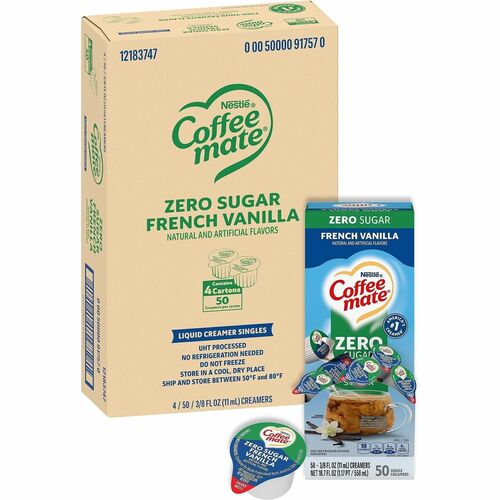 Nestle USA  Liquid Creamers,Sugar Free, 0.38oz, Singles, 200/CT, Fr Va