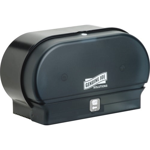 Genuine Joe  Dispenser, f/Bathroom Tissue, Manual, 2-Roll Cap, Black-GJO98213
