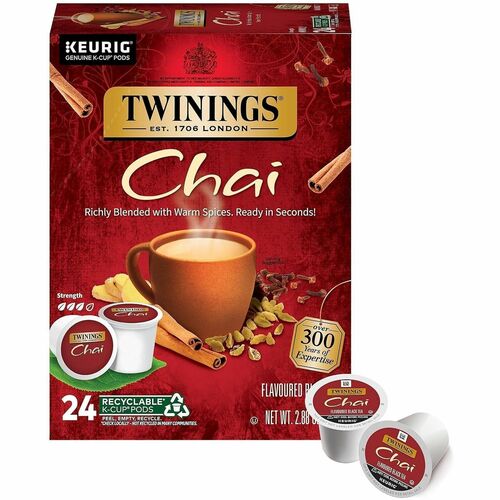Twinings  Tea,Chai-Flavored,Black,K-Cup,24/BX