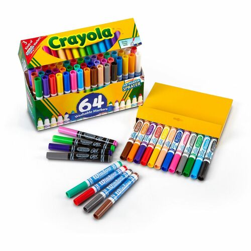 Crayola  Crayola Washable Markers, 64/ST, Ast