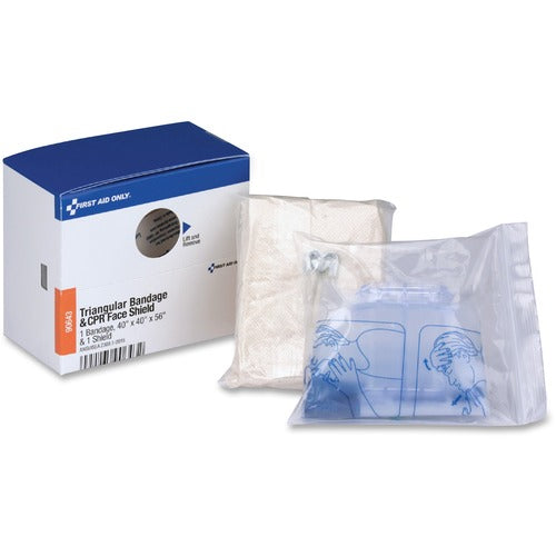 First Aid Only, Inc  SC Refill CPR Mask/Muslin Tri Bandages Set, Blue-FAO90643