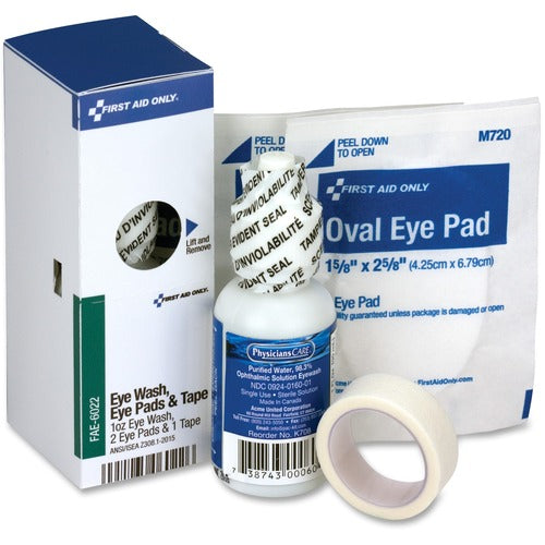 First Aid Only, Inc  SC Refill Eye Care Kit, 1oz. Wash, 2 Eye Pads, Tape-FAOFAE6022