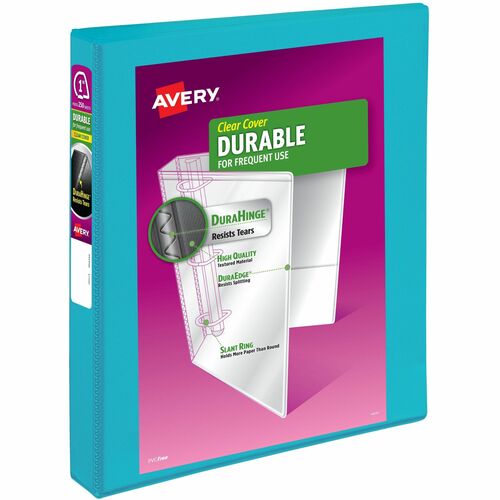 Avery  View Binder, Slant Rings, 1", 220 Page Cap, Aqua