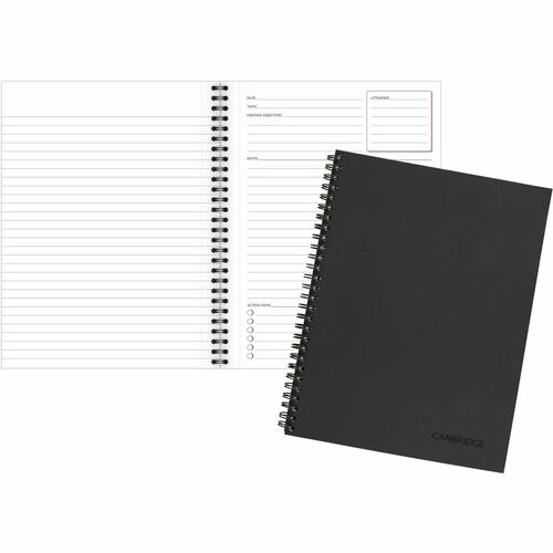 Mead  Limited Meeting Notebook, 9-1/2"x7-1/4", Rld, 80Pgs, BK