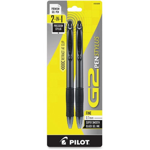 Pilot  Pen Stylus, G2, Fine Pt, 2/PK, Black