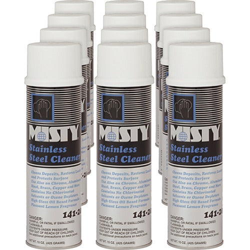 Amrep,Inc.  Stainless Steel Cleaner, Lemon Fragrance, 12/CT, BK/SR