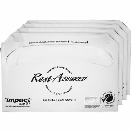 Impact Products  Toilet Seat Covers, Half-folded, 250/Box, 4/CT, White