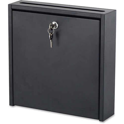 Safco  Mailbox w/Lock,Wall-mounted,f/Interoffice,12"x3"x12",BK