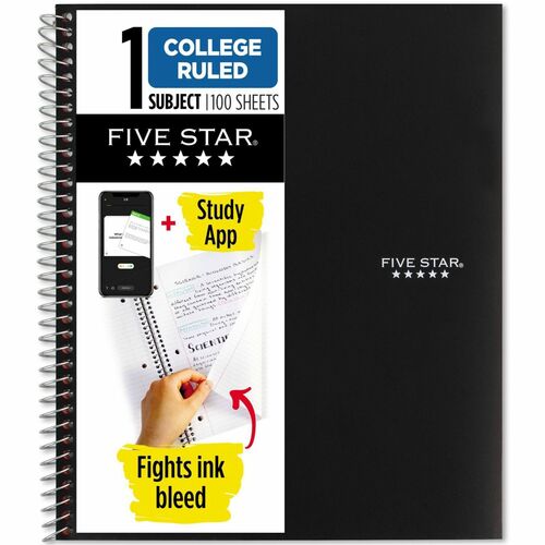Mead  1-Subject Notebook, 8-1/2"x11-1/2", Black