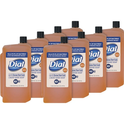 Dial Corporation  Hand Soap,Liquid,Antibacterial,1 Liter, 8/CT, Gold