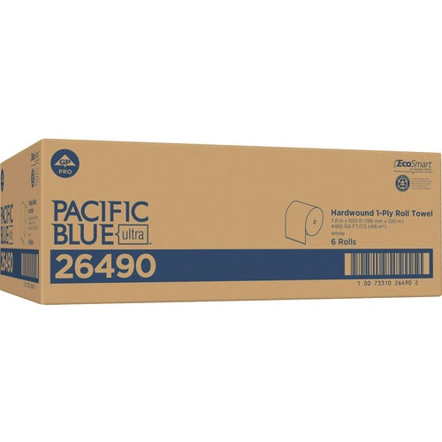 Georgia-Pacific  Paper Towels, Hardwound, 7-4/5"x1150', 6RL/CT, White-GPC26490