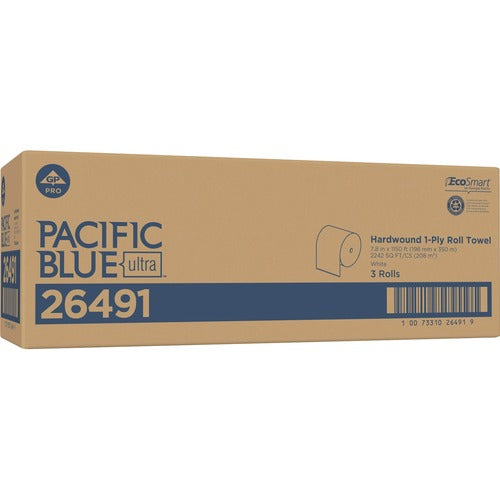 Georgia-Pacific  Paper Towels, Hardwound, 7-4/5"x1150', 3RL/CT, White-GPC26491